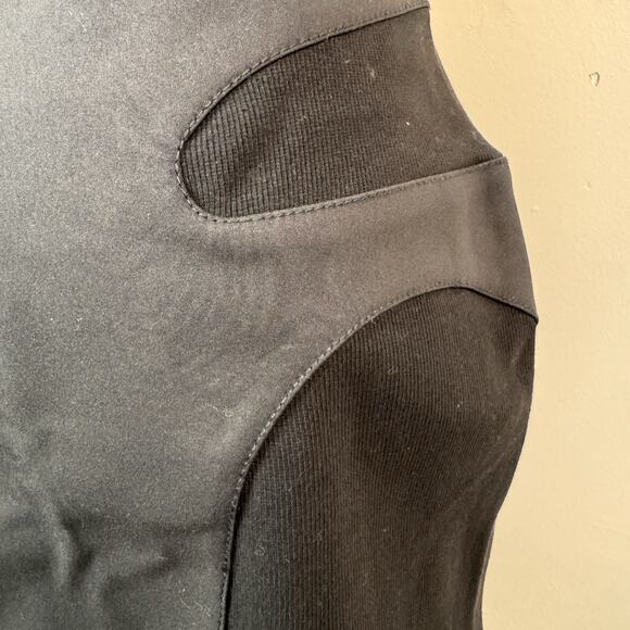 NWT Dion Lee Black Contour Stitch Mini Skirt Knit Mixed Media Size US 6 Goth - Picture 5 of 11